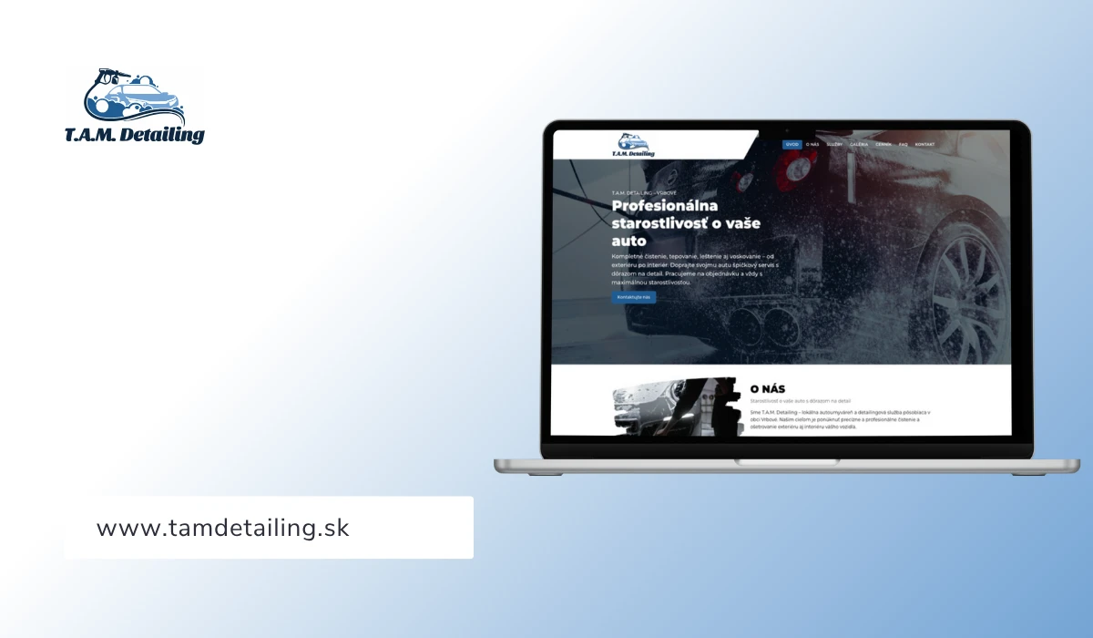 Web nášho spokojného klienta TAM | Detailing